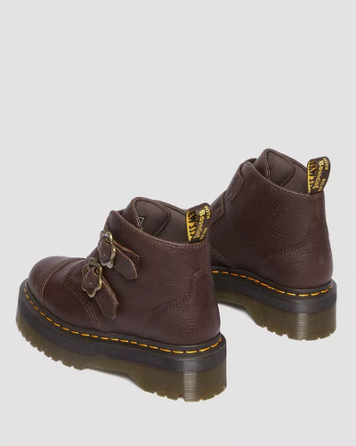Ботинки Dr Martens Devon Flower Buckle Grizzly Platform Dark Brown