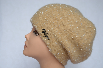Желтый берет с бисером Vizio Италия 5551