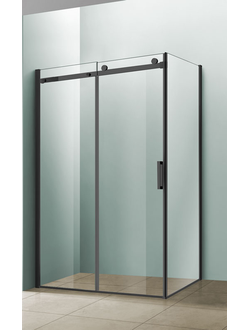 Душевой уголок Como Soft VSR-1CS8011CLB, 1100*800, черный, стекло прозрачное