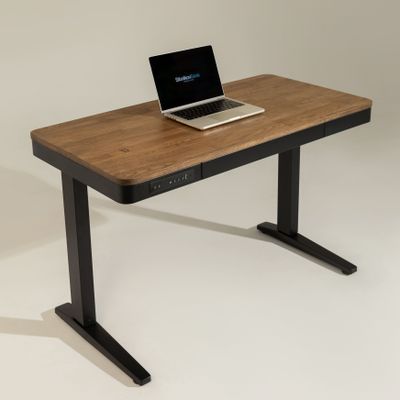 Умный стол 120×60 чёрный | массив дуба венге