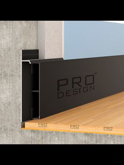 Алюминиевая вставка 1964 для плинтуса Pro Design 2,7 м.п. (12х80 мм) Черный муар