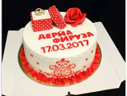 Торт с обручальными кольцами на сватовство (3,5 кг.)