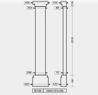 Пилястра 4.20.102 - 298 мм