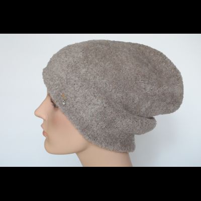 Вязаная женская шапка зимняя Vizio Италия 6962 бежевая