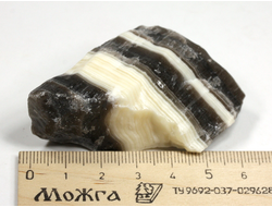 Кальцит полосатый (Зебра), необработанный, дикий образец, Китай (64*42*22 мм, 69 г) №37889