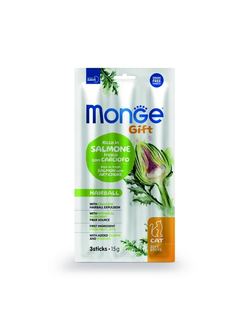 Мягкие палочки Monge Gift Hairball для кошек, лосось 15 гр