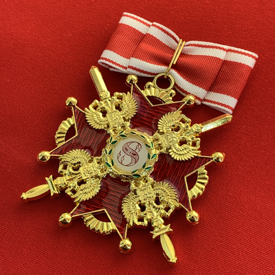 Орден Святого Станислава 1-й степени с мечами, с бантом из муаровой ленты.Полноразмерная копия LUX! Лот № 80.