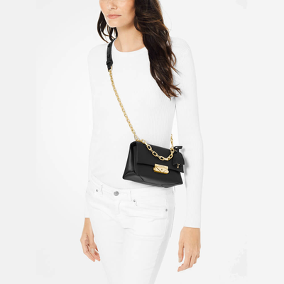 Сумка женская MICHAEL KORS CECE с серебренным ремешком черная