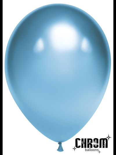 Воздушный шар голубой хром