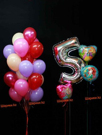 Набор "День рождения дочери" (Цифра и 28 шаров)