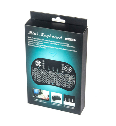 Мини клавиатура I8 беспроводная backlit(подсветка) с тачпадом,usb