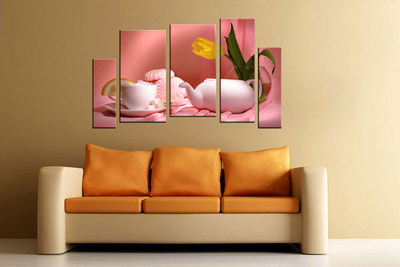 Модульная картина "Розовая легкость"