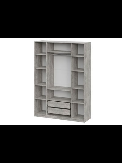 ШК 5 1600 шкаф четырехстворчатый распашной Цемент светлый/Белый текстурный