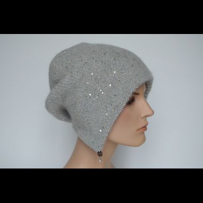 Шапка ушанка серая вязаная Vizio Италия 8022