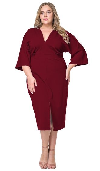 Шикарное платье Арт. 1616908 (Цвет бордовый) Размеры 52-74