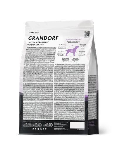 Grandorf VET Hypoallergenic (Грандорф Вет Гипоаллергенис) способствует регуляции метаболизма липидов при гиперлипидемии, 3кг