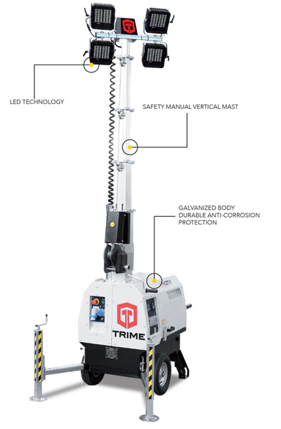 Дизельная осветительная башня TRIME X-CITY 4X160W LED (5,5м)