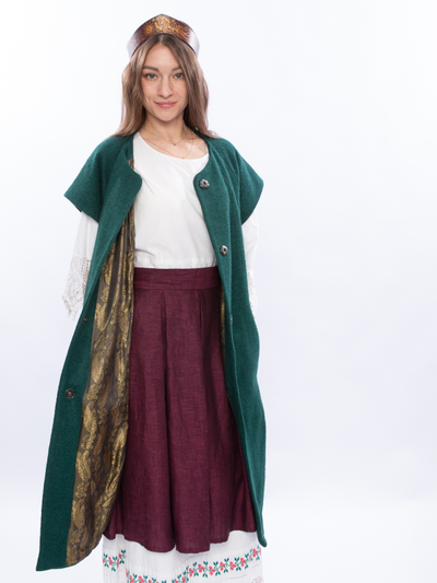 Пальто с коротким рукавом "шерсть"