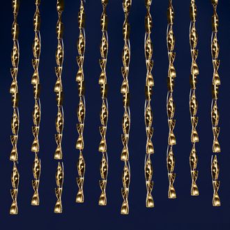 Световой занавес декоративный "Серпантин", 120 светодиодов, 2.5х1.5 м, золотые спирали, теплый белый