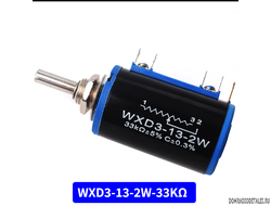 Потенциометр многооборотный WXD3-13  33 кОм
