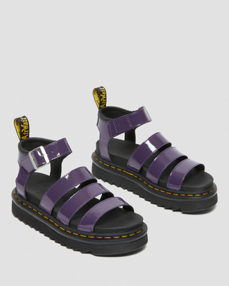 Dr. Martens BLAIRE PATENT LEATHER STRAP SANDALS фиолетовая