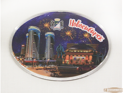 Магнит овальный акрил "Оперный ночь коллаж 2" Новосибирск