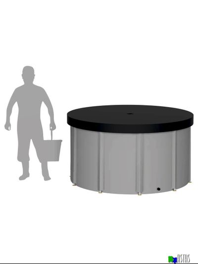 Складная емкость для воды EKUD на 2500 литров (h=100см) с крышкой