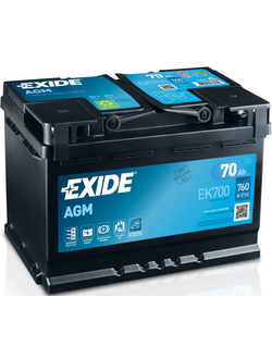 АККУМУЛЯТОР АВТОМОБИЛЬНЫЙ EXIDE AGM EK700 R+ 70Ah 760А (En)