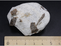 Ставролит, сросток кристаллов "косой крест" на сланце, Россия, Кольский п-ов (50*39*22 мм, 53 г) №26084