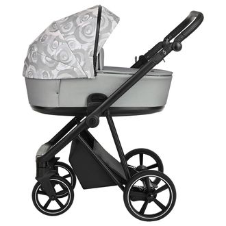 Коляска 3в1 Roan Sol Flowers Gray/Black (руч.Черная)