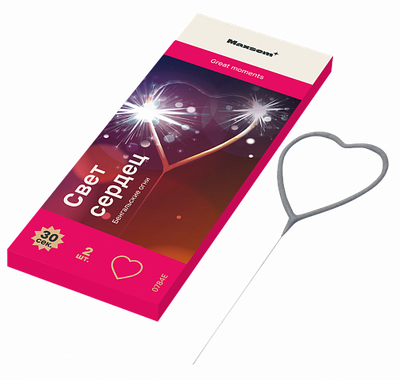 Бенгальские огни &quot;Сердце&quot; ( 2 шт. в уп. / 30 сек. )