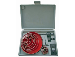 Набор кольцевых пил по дереву Ф 19-127 мм, 16 предметов, в кейсе, Б630102