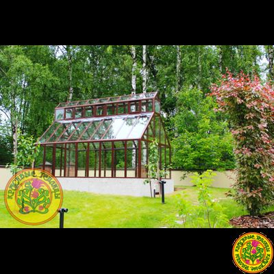 Базовая комплектация английской теплицы из стекла и алюминия ЙОРКШИР размером 6000 x 3000 мм