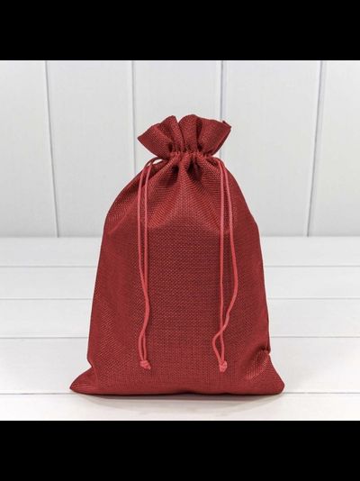 Мешочек из иск. льна (красный), 20*30см