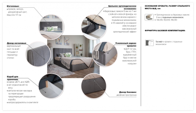 Кровать Джессика Крем, с ПМ, 180*200