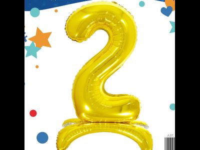 Шар (32&amp;#39;&amp;#39;/81 см) Цифра, 2 на подставке