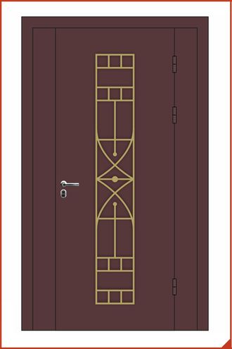 входная стальная дверь с кованым узором 002
