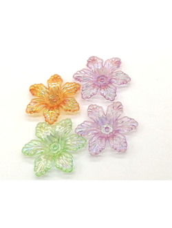 Бусины пластиковые фигурные, 20 мм цветок микс