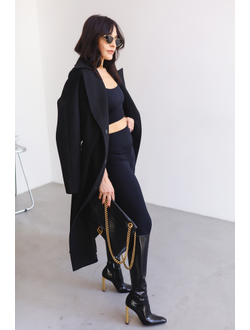 Пальто утепленное шерстяное (черный)