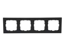 Рамка 4 поста Wedder R1, матовая черная