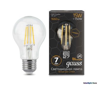 Gauss LED Filament A60 Graphene 15w 827/840 E27