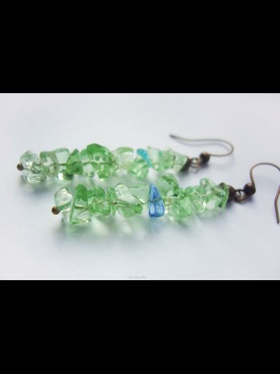 Летние серьги-хрусталики "Брызги лесного озера"