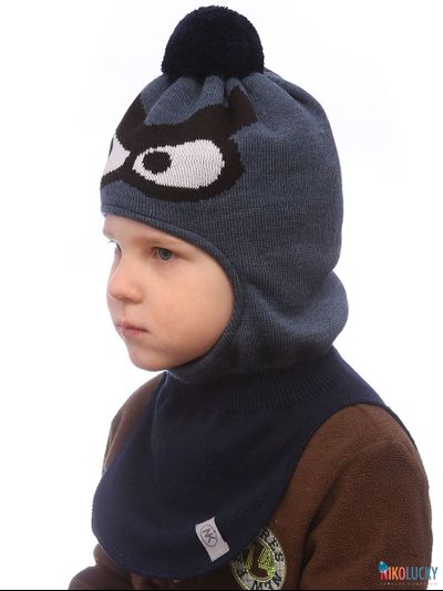 Шапка-шлем "Зубастик2" 22201-04, цвет джинс, р. 48-50