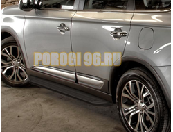 Пороги на Mitsubishi Outlander (2012-2015) Black-Premium