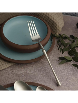 Вилка столовая 21 см матовое серебро