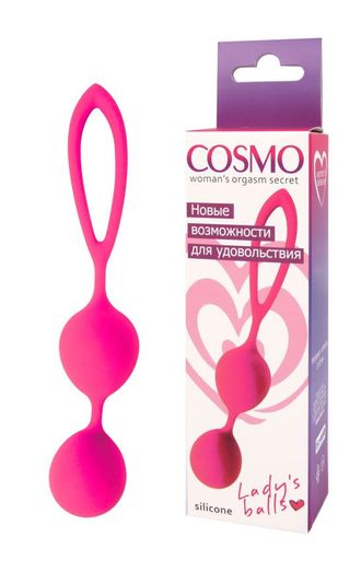 Розовые вагинальные шарики с петлёй Cosmo Производитель: Bior toys, Россия