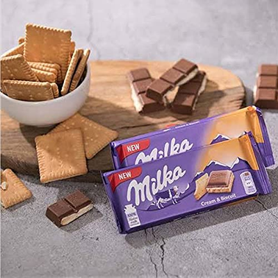 Шоколад Milka Cream&Biscuit со сливками и печеньем