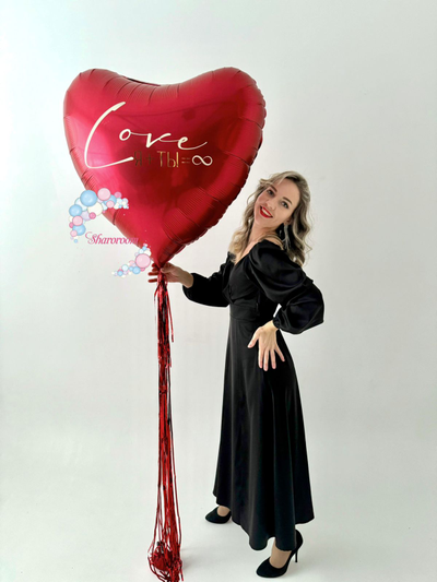 СЕРДЦЕ (91 см) + Фонтан из 10 сердец