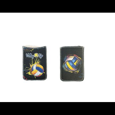 Чехол для пластиковой карты "Мяч рисованный" черный