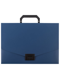 Портфель пластиковый STAFF А4 (320х225х36 мм), без отделений, синий, 229240